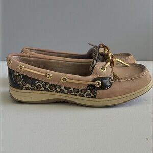 Sperry Top-Sider Angelfish Leopard Boat Shoes Women’s 8M Preppy Nautical